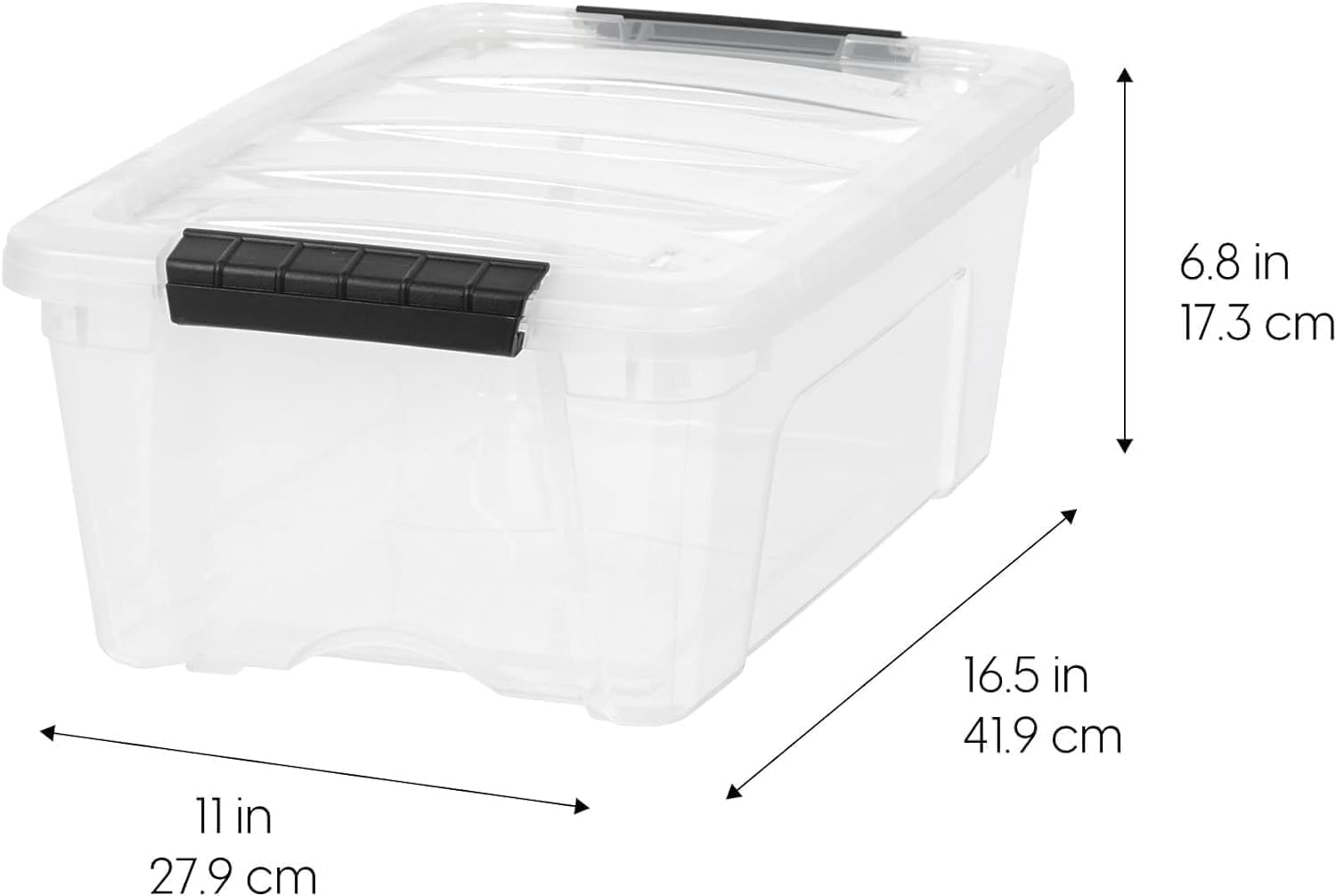 IRIS USA 4-Pack Storage Bins with Lids. 13 Quart. Made in USA Stackable See-Through Organizing Solution Latches Durable Nestable Containers Secure Pull Handle. BPA-Free Plastic - Image 2