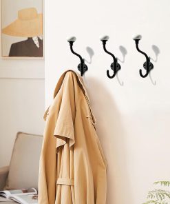 Alternative view of khtumeware 5-Pack Zinc Alloy Black Coat Hooks Modern. Simple and wall Decoration Towel Robe Hooks Bedroom Ceramic Coat Hooks Suitable for Living Rooms. homestays and Hotels mudroom Hooks