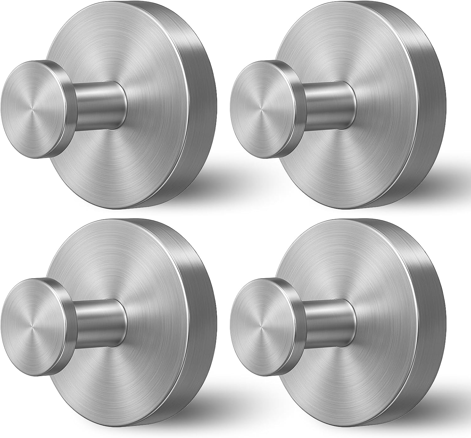 Shower Hooks for Inside Shower.Suction Cup Hooks for Glass Window.Removable Towel Hooks for Bathrooms.4 Packs(Silver)